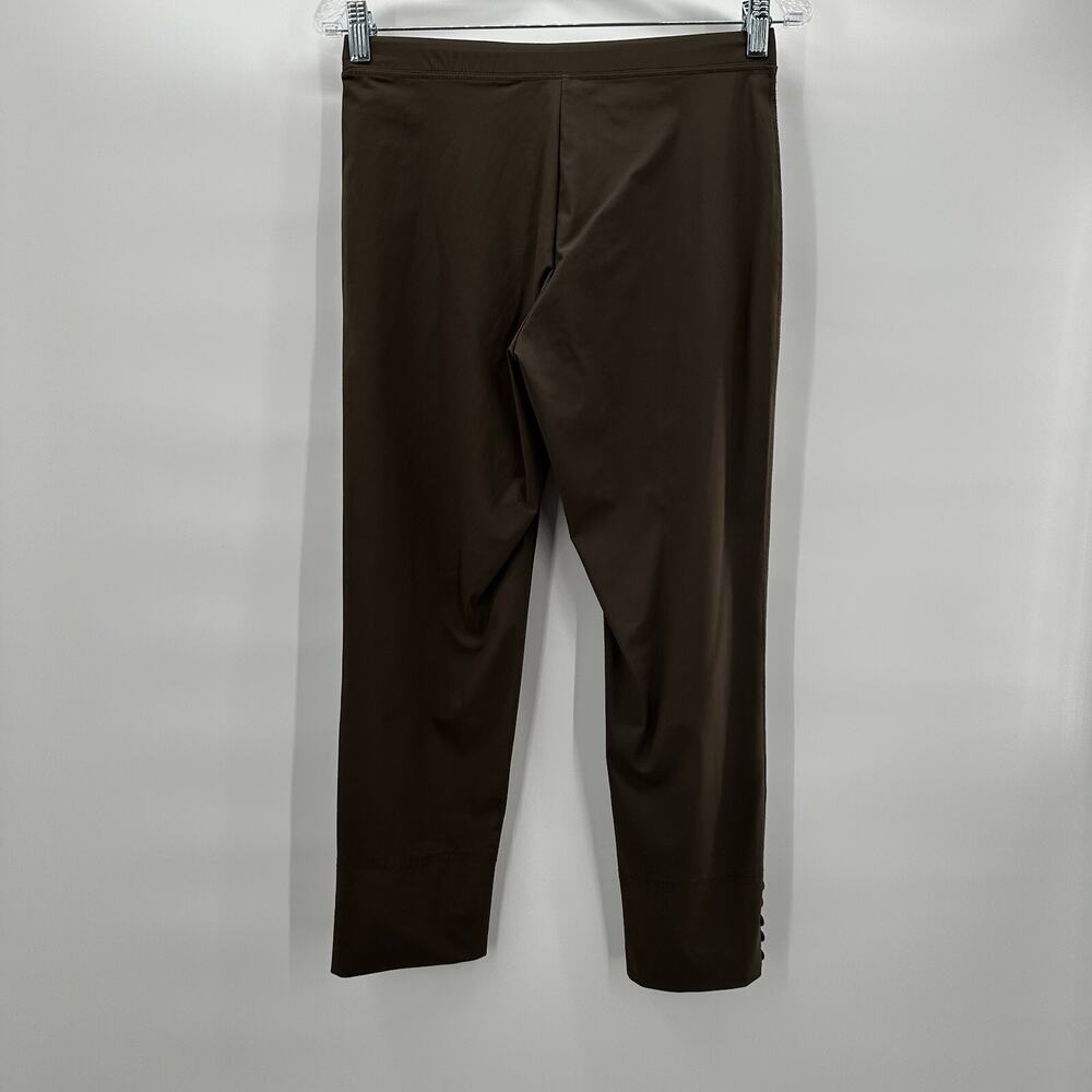 IC Connie K Pants Womens Medium Brown Tan Pull on‎ Crop Stretch Slinky Art - Picture 4 of 13